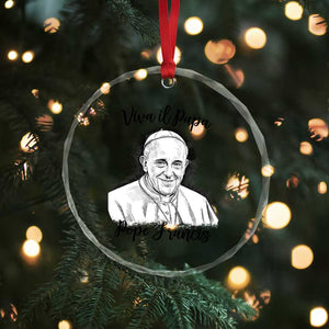 Viva il Papa Pope Francis Crystal Glass Ornament Thank You Papa Catholic Tribute TS02 Print Your Wear