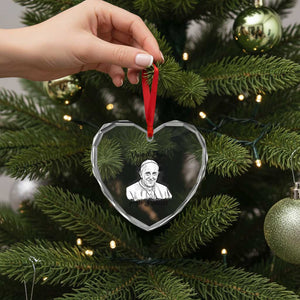 Viva il Papa Pope Francis Heart Crystal Glass Ornament Thank You Papa Catholic Tribute TS02 Print Your Wear