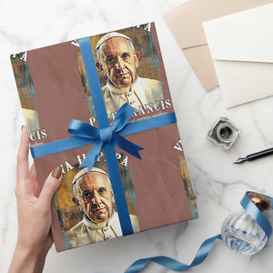 Viva il Papa Pope Francis Wrapping Paper Roll Papa Memorial Tribute TS02 Mocha Print Your Wear