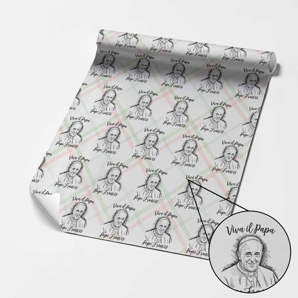 Viva il Papa Pope Francis Wrapping Paper Roll Thank You Papa Catholic Tribute TS02 Christmas Plaid Print Your Wear