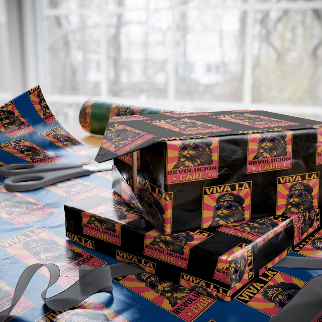 Viva La Revolucion Carl Wrapping Paper Roll Funny Cat Princess Meme TS11 Black Print Your Wear