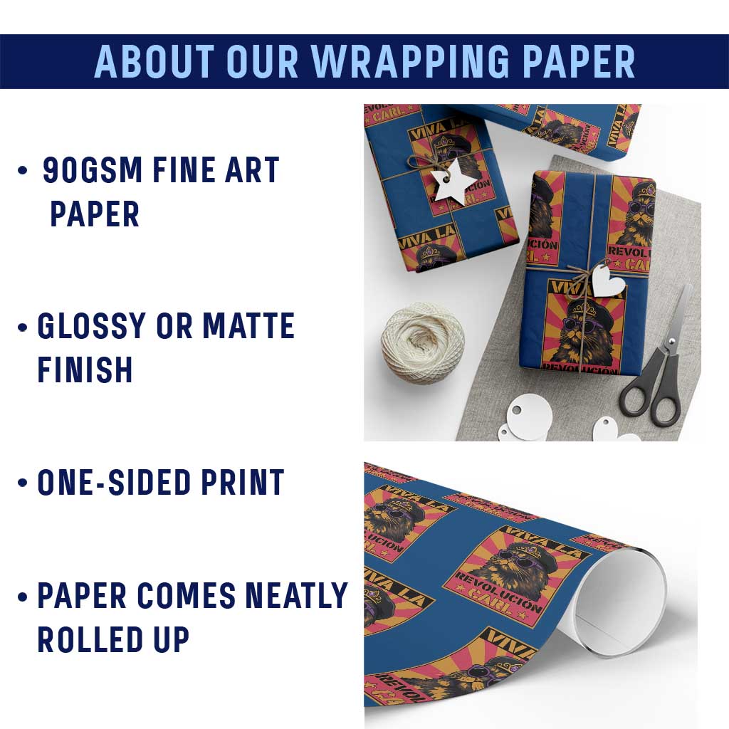 Viva La Revolucion Carl Wrapping Paper Roll Funny Cat Princess Meme TS11 Print Your Wear