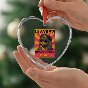 Viva La Revolucion Carl Heart Crystal Glass Ornament Funny Cat Princess Meme TS11 Print Your Wear