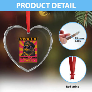 Viva La Revolucion Carl Heart Crystal Glass Ornament Funny Cat Princess Meme TS11 Print Your Wear