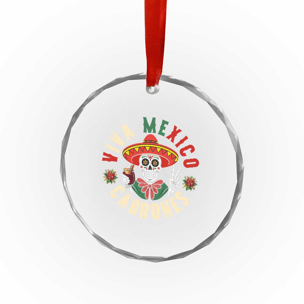 Viva Mexico Cabrones Crystal Glass Ornament Mexican Skull Christmas TS14 Print Your Wear