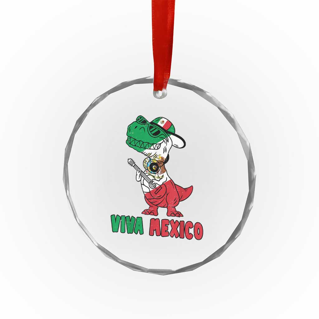 Viva Mexico Crystal Glass Ornament Funny Mexican Dance Dinosaur Hispanic Heritage TS02 Print Your Wear