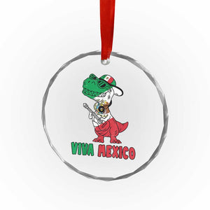 Viva Mexico Crystal Glass Ornament Funny Mexican Dance Dinosaur Hispanic Heritage TS02 Print Your Wear