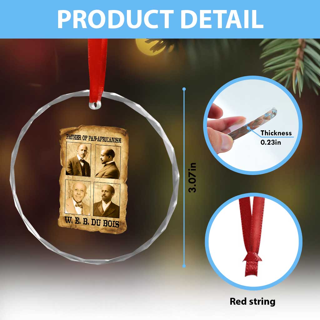 W E B Du Bois Crystal Glass Ornament African American History Gift TS12 Print Your Wear