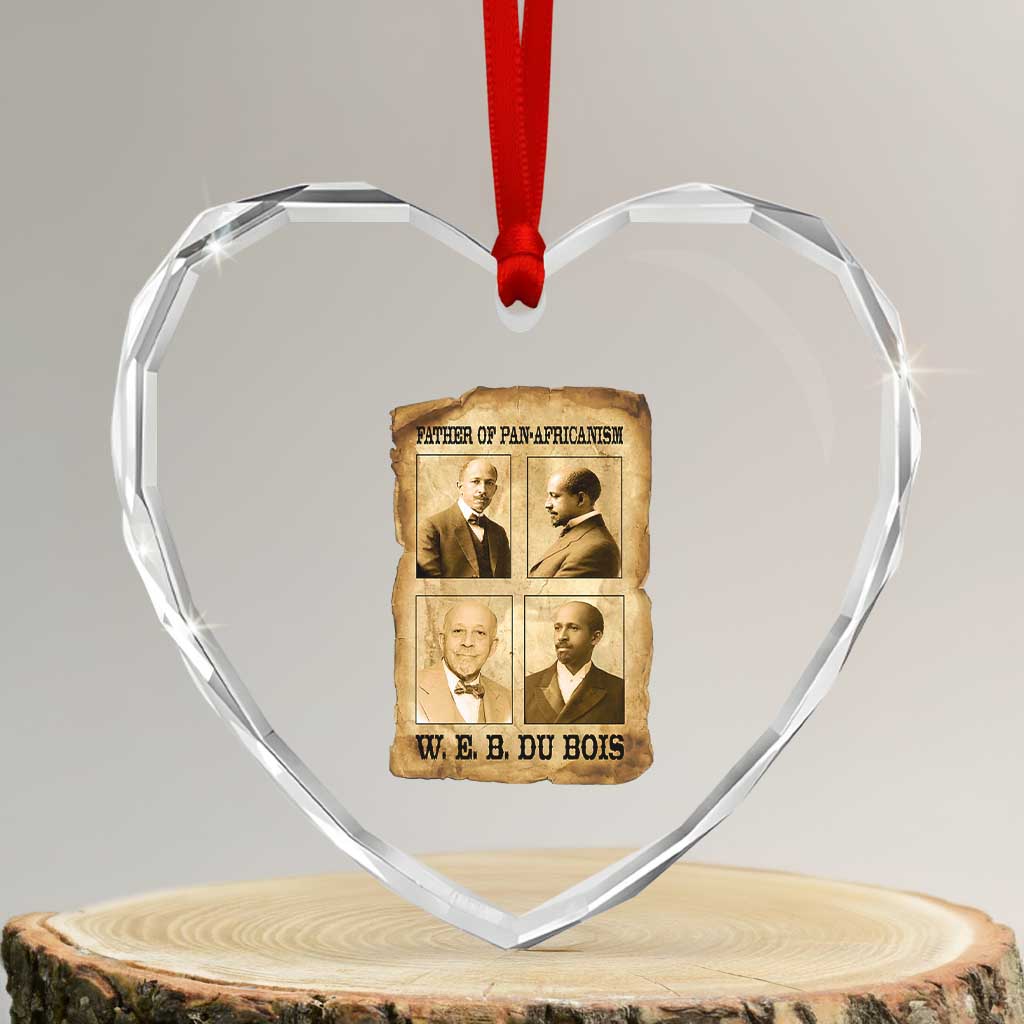 W E B Du Bois Heart Crystal Glass Ornament African American History Gift TS12 Transparent Glass 3'' Heart Print Your Wear