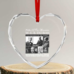 W E B Du Bois Heart Crystal Glass Ornament Education Must Teach Life Quote TS12 Transparent Glass 3'' Heart Print Your Wear