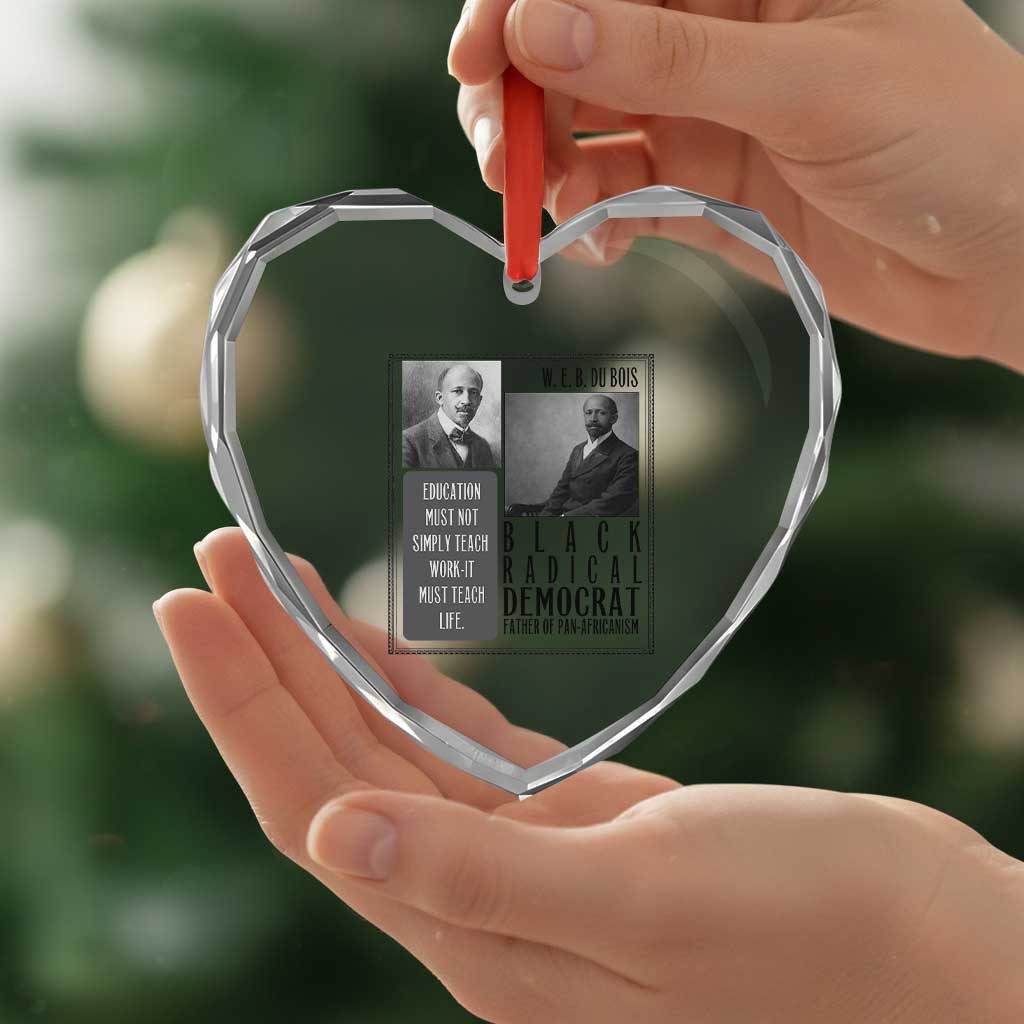 W E B Du Bois Heart Crystal Glass Ornament Pan Africanism Intellectual Leader TS12 Print Your Wear