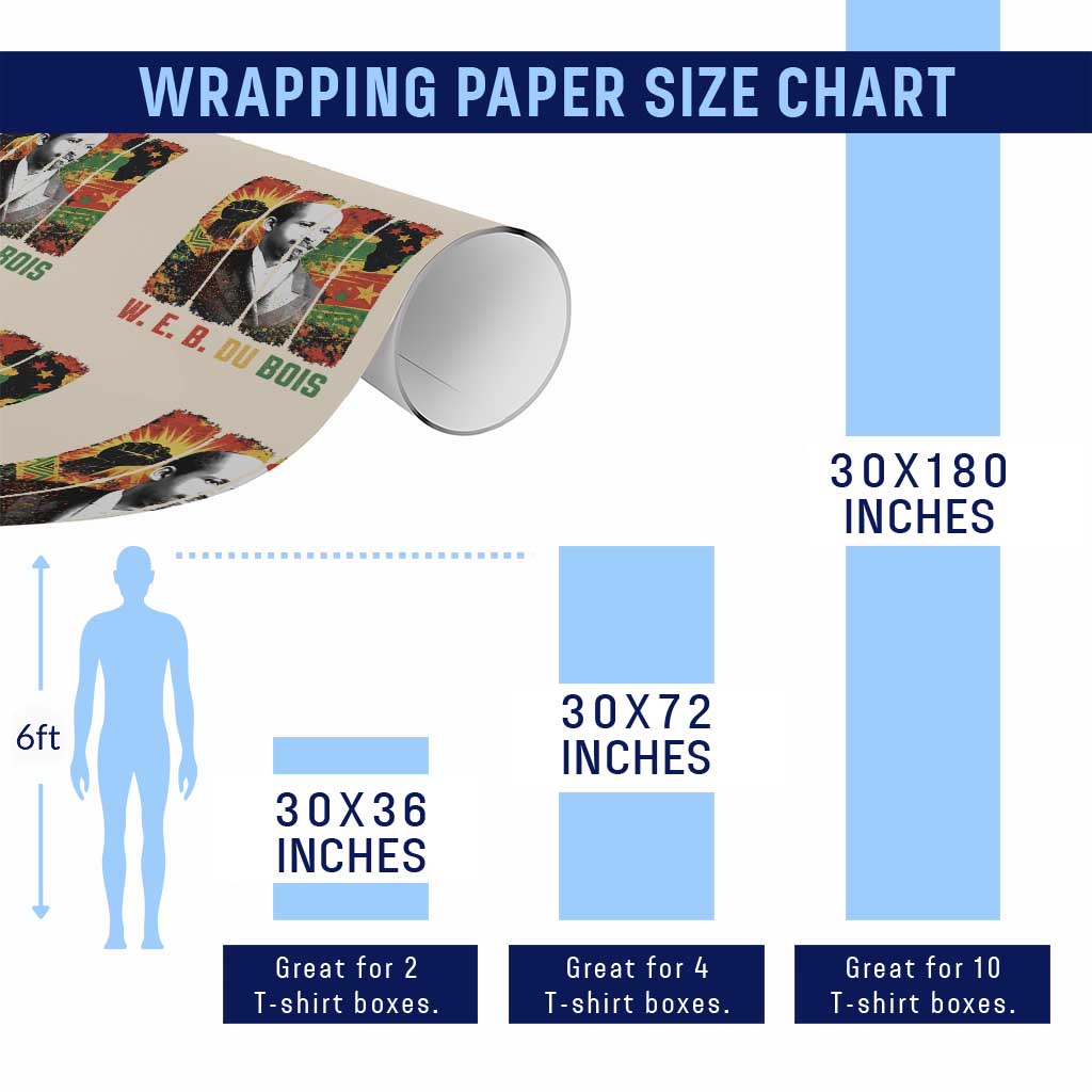 W E B Du Bois Wrapping Paper Roll Civil Rights Leader Gift TS12 Print Your Wear