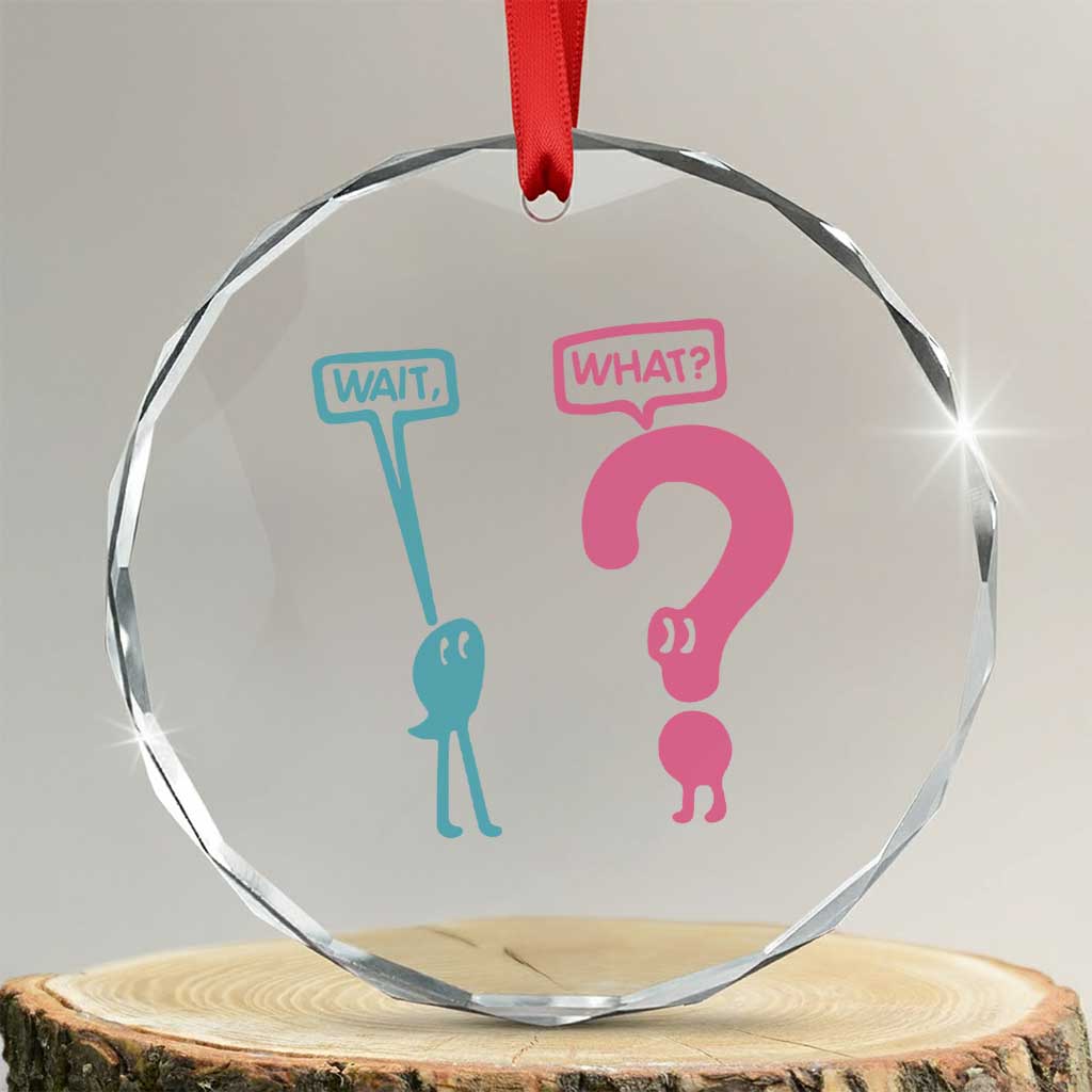 Wait What Grammar English Teacher Crystal Glass Ornament Funny Punctuation Gift TS12 Transparent Glass 3'' Circle Print Your Wear