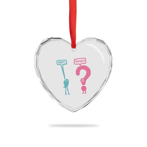Wait What Grammar English Teacher Heart Crystal Glass Ornament Funny Punctuation Gift