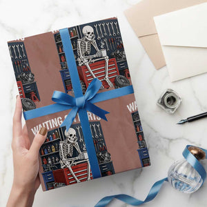 Waiting On Parts Funny Mechanic Wrapping Paper Roll Funny Skeleton Auto Repair Life