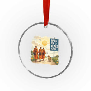 Walk For Peace Aloka the Dog and Monks Crystal Glass Ornament TS02 Print Your Wear