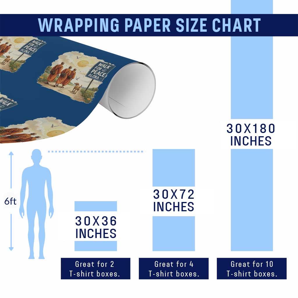 Walk For Peace Aloka the Dog and Monks Wrapping Paper Roll TS02 Print Your Wear