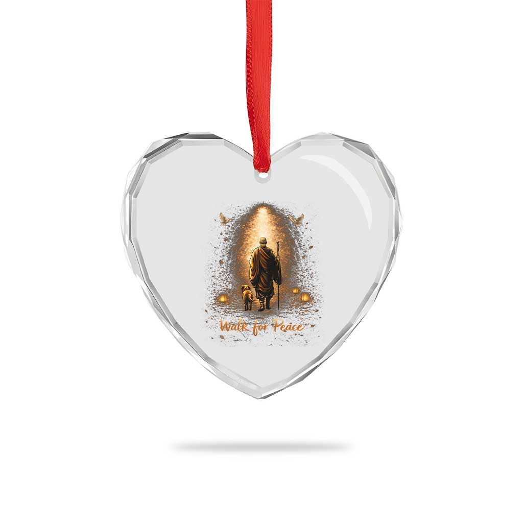 Walk for Peace Lantern Path Heart Crystal Glass Ornament Monk and Aloka the Dog Spiritual Journey TS02 Print Your Wear