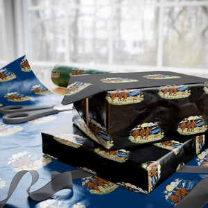 Walk for Peace Monks with Aloka the Dog Wrapping Paper Roll Spiritual Pilgrimage Buddhist Inspired TS02 Black Print Your Wear