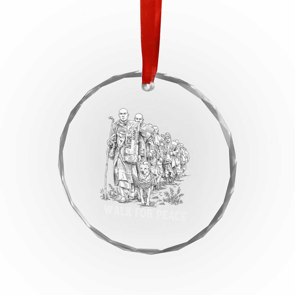 Walk for Peace Walking Monks and Aloka the Dog Crystal Glass Ornament Buddhist Mindfulness Spiritual Religious Faith TS02 Print Your Wear