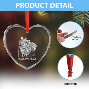 Walk for Peace Walking Monks and Aloka the Dog Heart Crystal Glass Ornament Buddhist Mindfulness Spiritual Religious Faith TS02 Print Your Wear