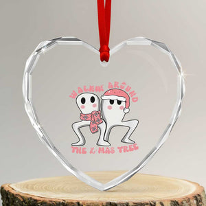 Walkin Around The Xmas Tree Heart Crystal Glass Ornament Fresno Nightcrawler Cryptid Christmas Gift TS12 Transparent Glass 3'' Heart Print Your Wear