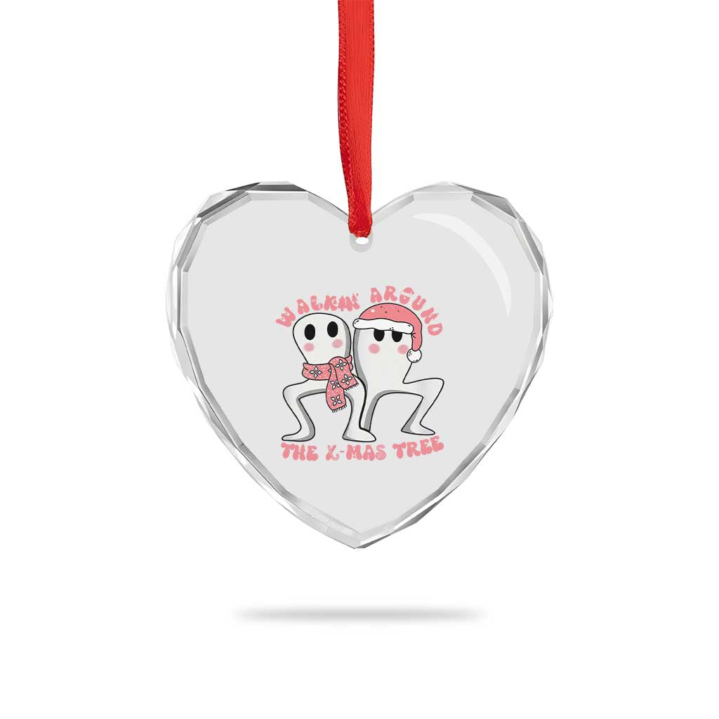 Walkin Around The Xmas Tree Heart Crystal Glass Ornament Fresno Nightcrawler Cryptid Christmas Gift TS12 Print Your Wear