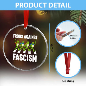 Walking Frog Against Fascism Crystal Glass Ornament Frogs Band Resistance Protest TS02 Print Your Wear