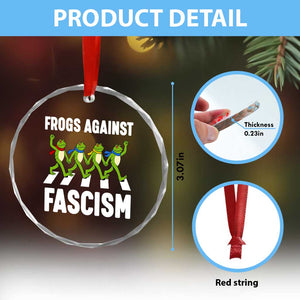 Walking Frog Against Fascism Crystal Glass Ornament Frogs Band Resistance Protest TS02 Print Your Wear