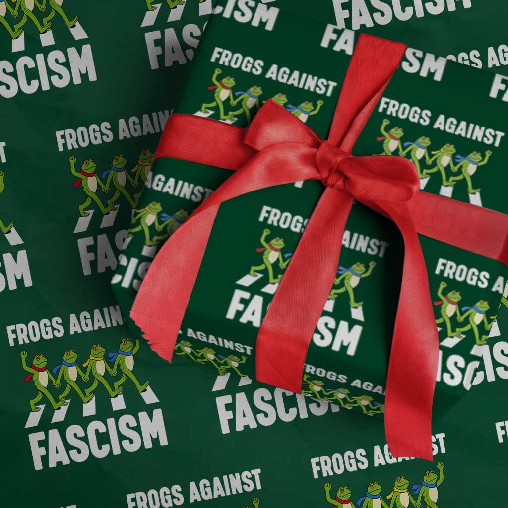 Walking Frog Against Fascism Wrapping Paper Roll Frogs Band Resistance Protest TS02 Green Print Your Wear