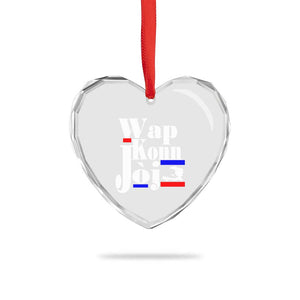 Wap Konn Joj Funny Haitian Creole Idiom Saying Heart Crystal Glass Ornament Haiti Heritage Pride TS02 Print Your Wear