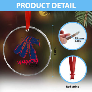 Warriors Come Out to Play Crystal Glass Ornament Energetic Game Day Patriot Motivation TS02 Print Your Wear
