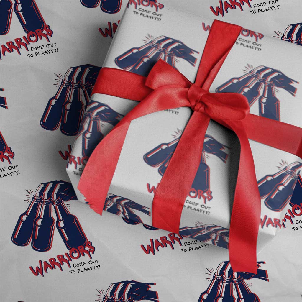 Warriors Come Out to Play Wrapping Paper Roll Energetic Game Day Patriot Motivation TS02 White Print Your Wear