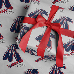 Warriors Come Out to Play Wrapping Paper Roll Energetic Game Day Patriot Motivation TS02 White Print Your Wear