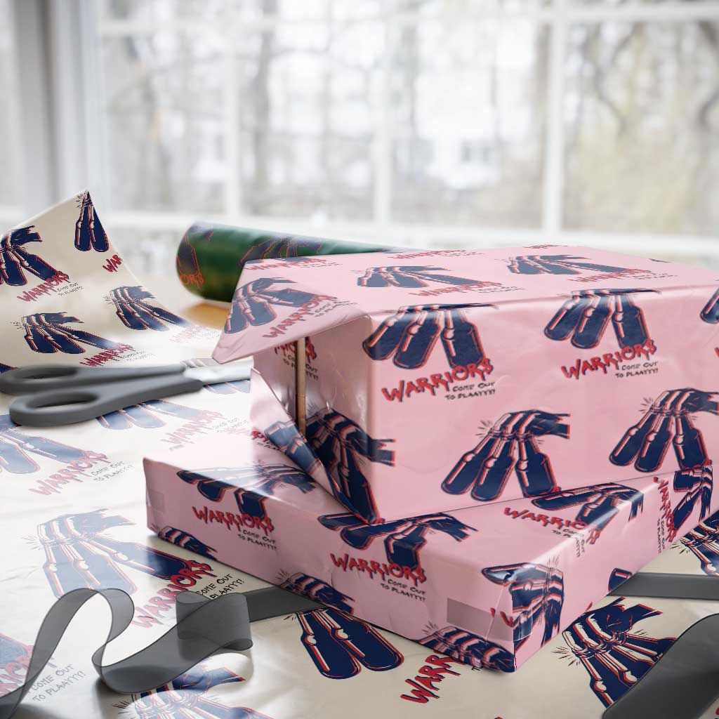 Warriors Come Out to Play Wrapping Paper Roll Energetic Game Day Patriot Motivation TS02 Light Pink Print Your Wear