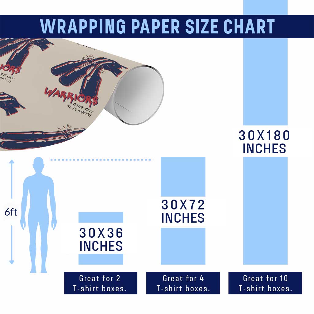 Warriors Come Out to Play Wrapping Paper Roll Energetic Game Day Patriot Motivation TS02 Print Your Wear