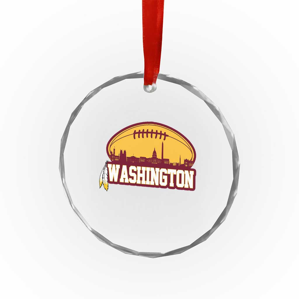 Washington Skyline Native American Feather Pride Crystal Glass Ornament Football Sports Fan TS02 Print Your Wear
