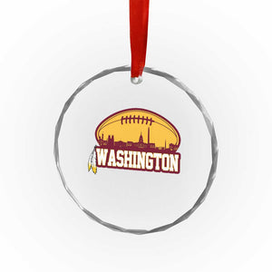 Washington Crystal Glass Ornament Football Native American Feather - Print Your Wear