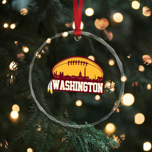 Washington Crystal Glass Ornament Football Native American Feather - Print Your Wear