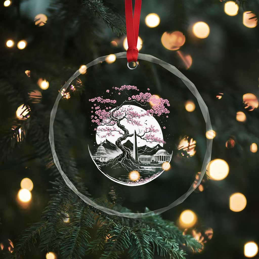 Washington DC Cherry Blossoms Monuments Memorials Japanese Style Crystal Glass Ornament TS11 Print Your Wear