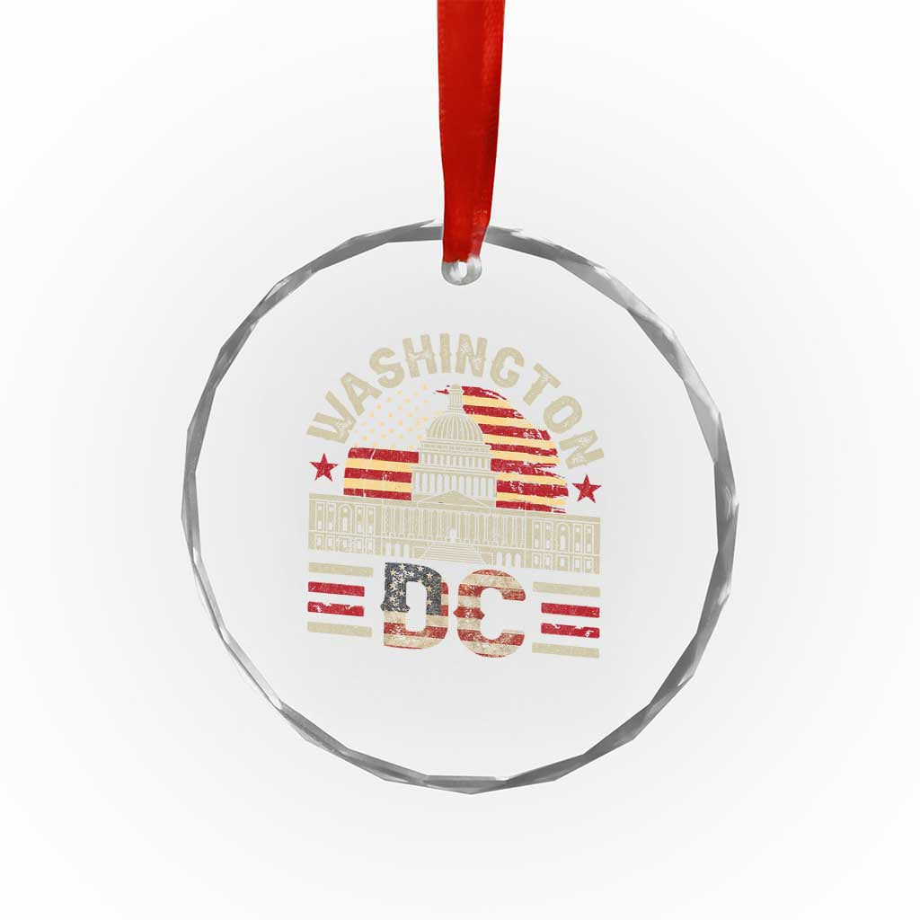 Washington DC Crystal Glass Ornament Retro US Flag Souvenir Gift TS10 Print Your Wear