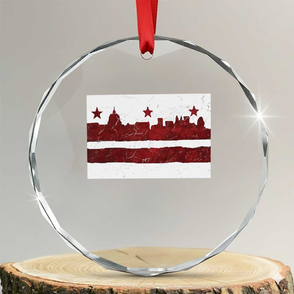 Washington DC Flag Crystal Glass Ornament TS10 Transparent Glass 3'' Circle Print Your Wear