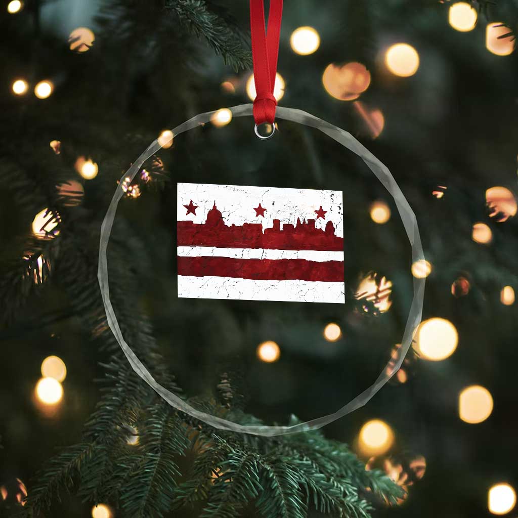 Washington DC Flag Crystal Glass Ornament TS10 Print Your Wear