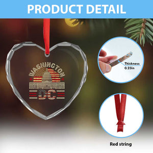Washington DC Heart Crystal Glass Ornament Retro US Flag Souvenir Gift TS10 Print Your Wear