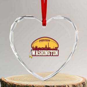 Washington Skyline Native American Feather Pride Heart Crystal Glass Ornament Football Sports Fan TS02 Transparent Glass 3'' Heart Print Your Wear