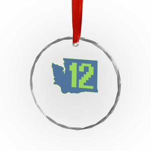 Washington State Map Number 12 Crystal Glass Ornament Pacific Northwest Sports Fan