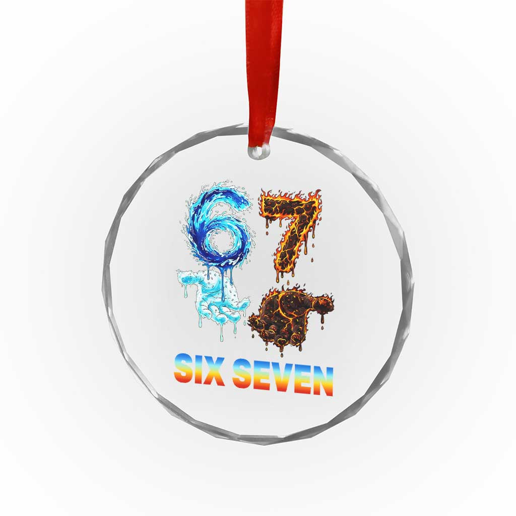 Water Fire Element Six Seven Crystal Glass Ornament Trendy Meme Gift TS12 Print Your Wear