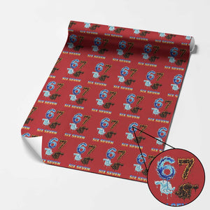 Water Fire Element Six Seven Wrapping Paper Roll Trendy Meme Gift TS12 Red Print Your Wear