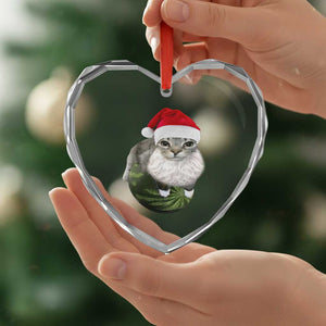 Watermelon Cat Christmas Heart Crystal Glass Ornament Funny Silly Kitten Meme TS14 Print Your Wear
