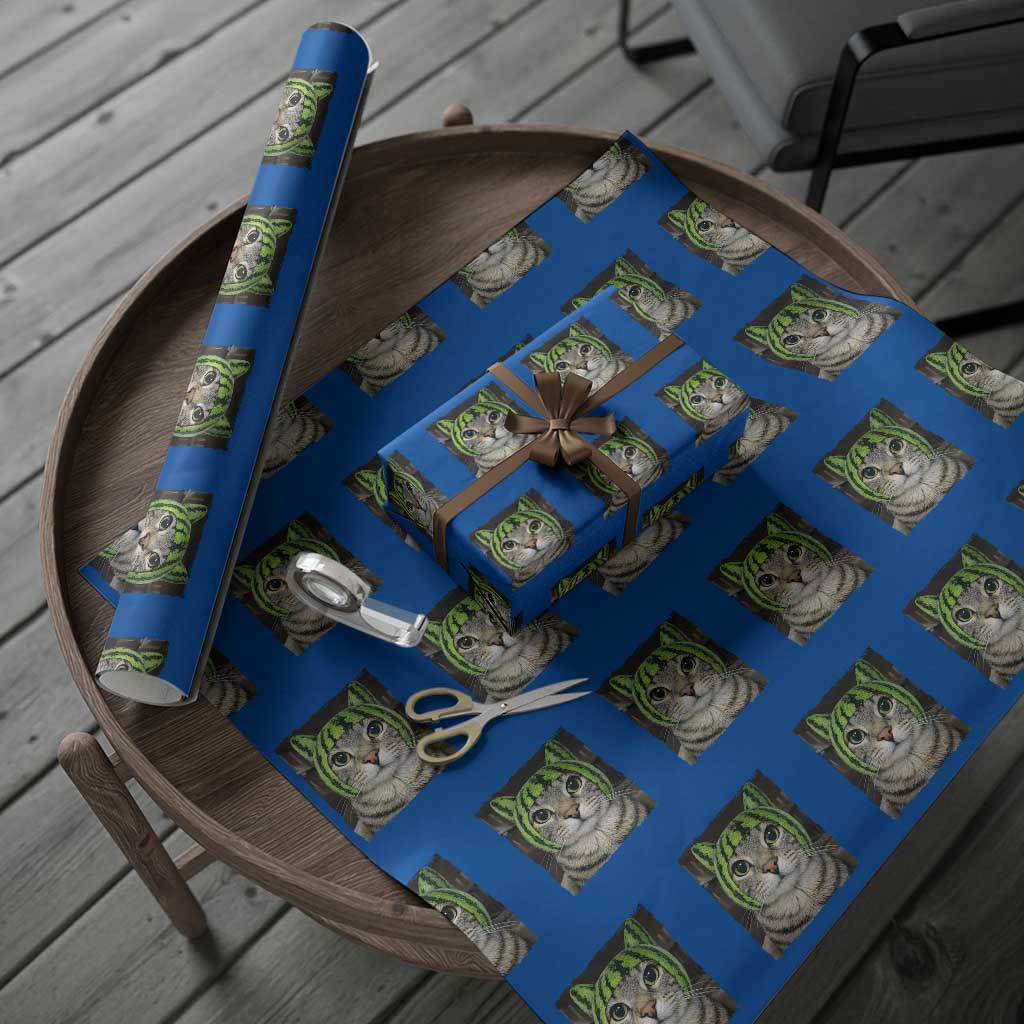 Watermelon Cat Silly Cat Meme Wrapping Paper Roll TS10 Blue Print Your Wear
